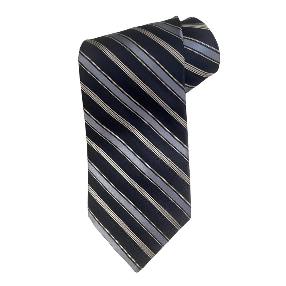 MICHAEL Michael Kors  Mens 56” Stripe Rep Tie Light Blue/Silver/Navy